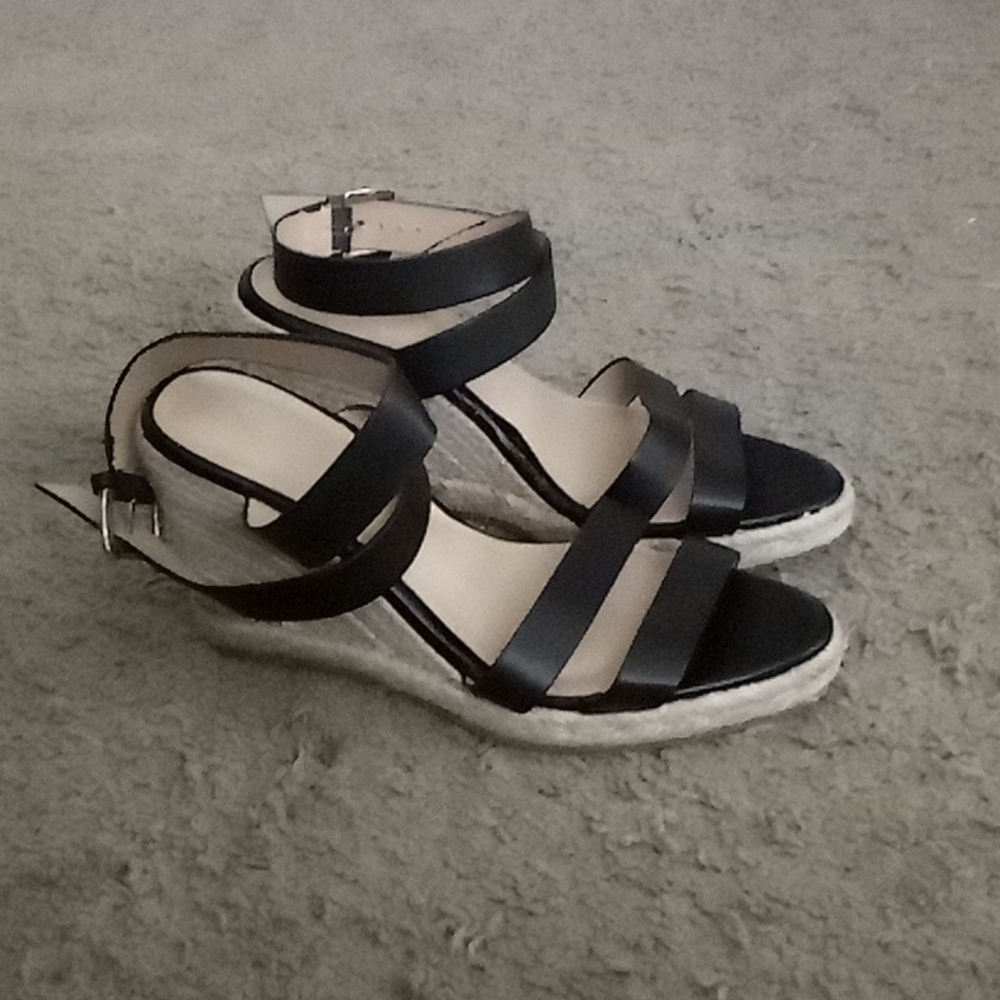 LOFT, Ann Taylor LOFT, size 8 wedges, brown and black